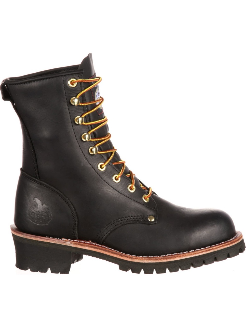 NEW Georgia Boot Black Leather Logger Work Boots Size 6 Women / 36 EU